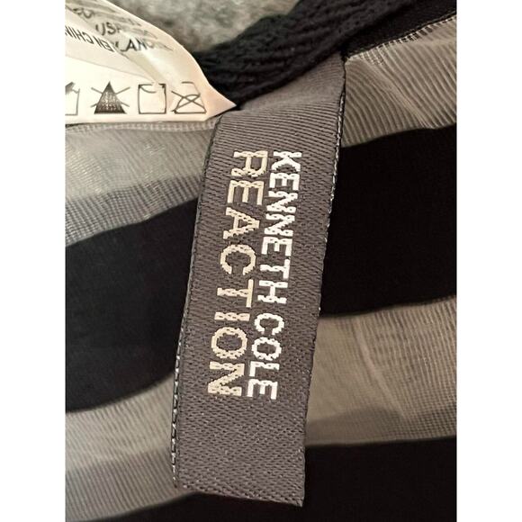 Kenneth Cole Swim Cover Up Large Beach Hooded Striped Resort Nautical Sheer Chic - Picture 4 of 8